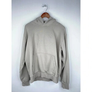 TTPD Taylor Swift Embossed Logo Sweatshirt Hoodie Beige Merch Oversized Medium